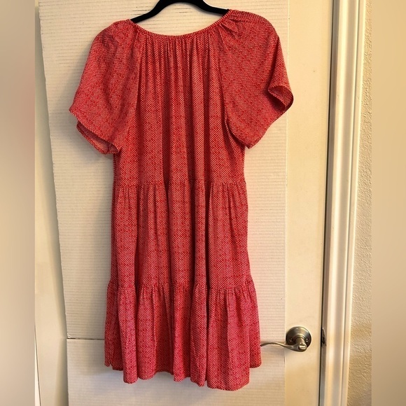 Knox Rose short sleeve Shift Tiered Dress Bonefire red Size Small NWT D16 - Picture 4 of 10